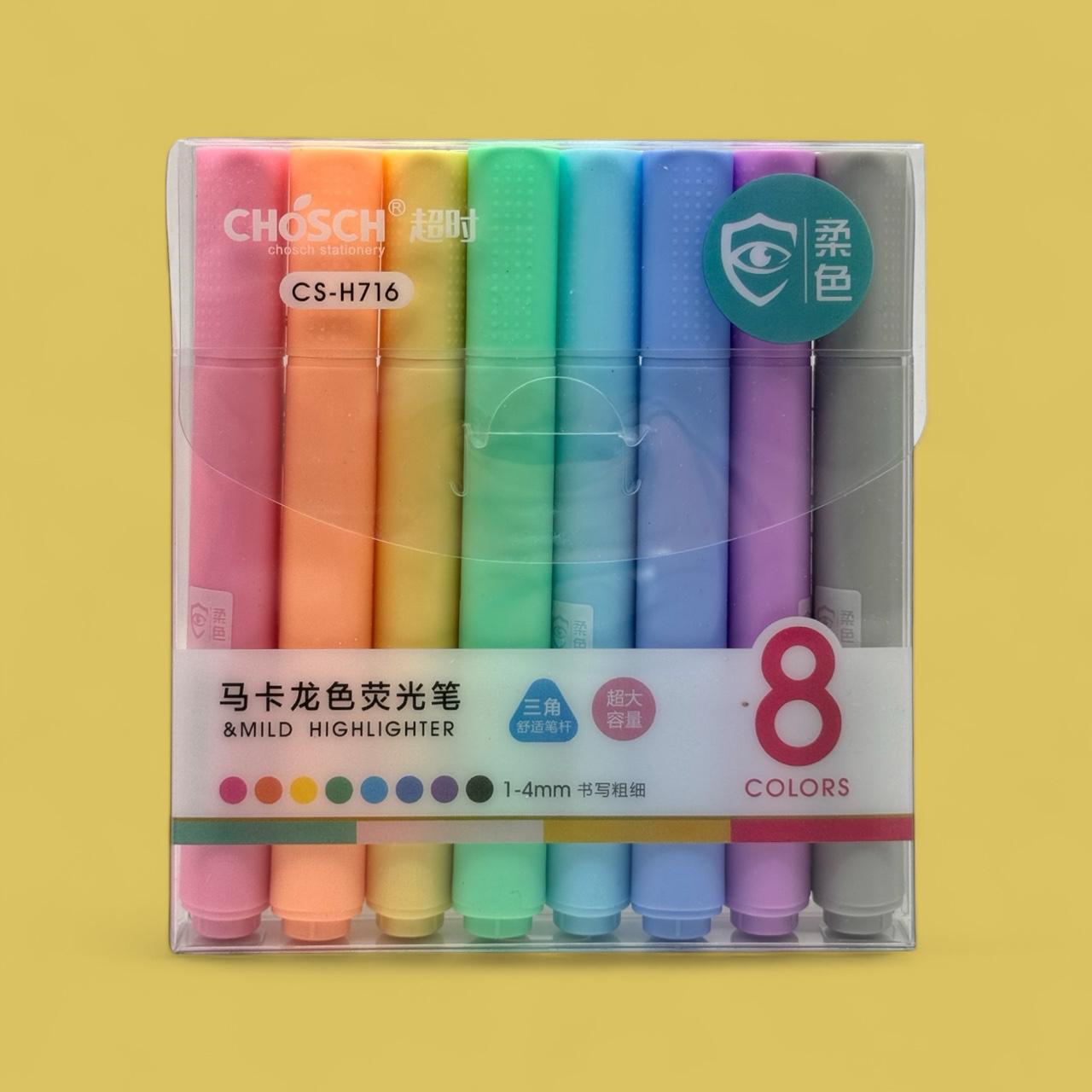 CHOSCH CS-H716 STANDLI PASTEL FOSFORLU KALEM 128’Lİ STAND